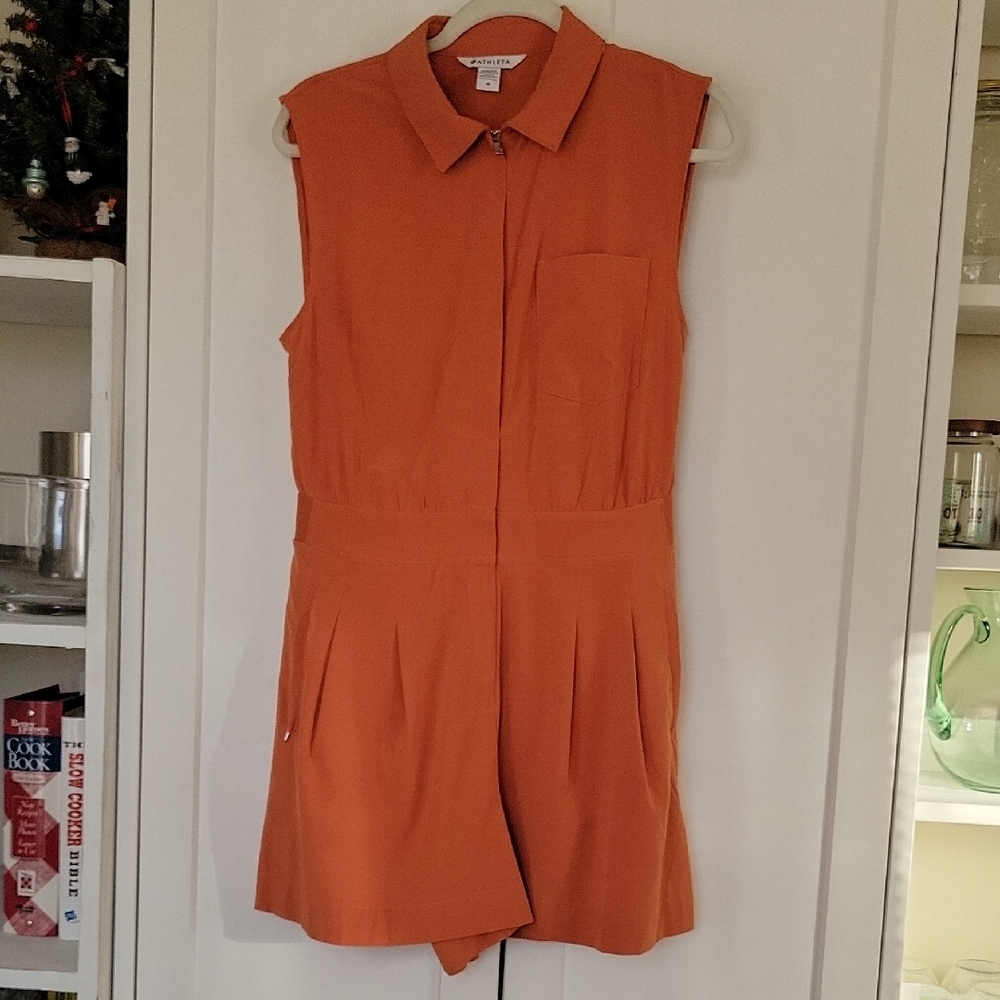 Athleta Brooklyn Romper Sz 10 Burnt Orange
